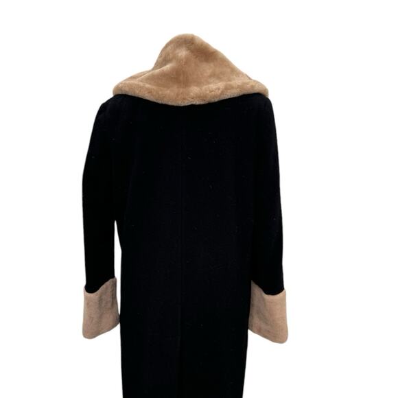 J. Peterman Co Coat Louise Brooks Black Cashmere Wool Women Flapper Maxi Size 4 - Picture 8 of 13